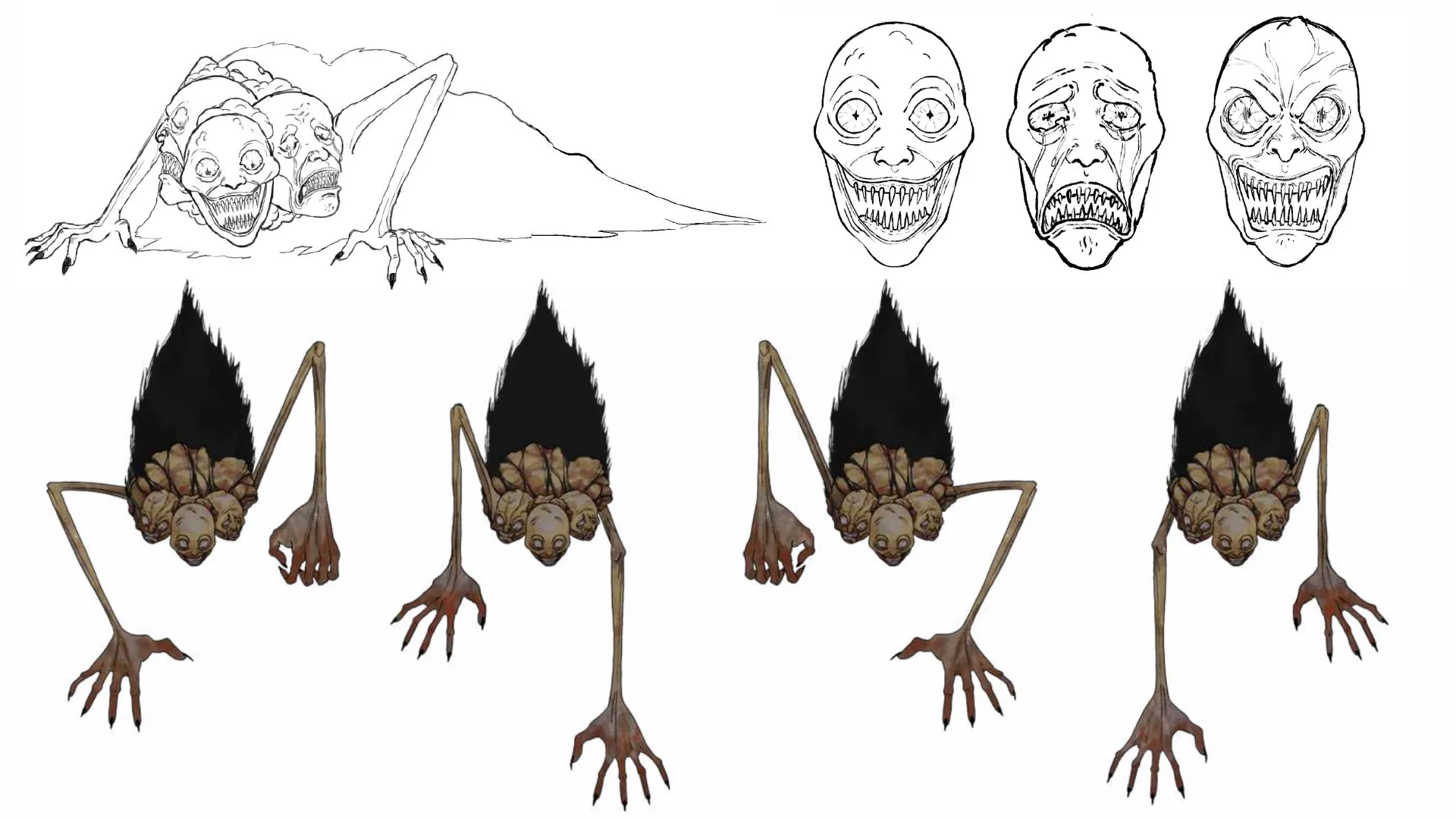 Creature studies — heads, hands and forms