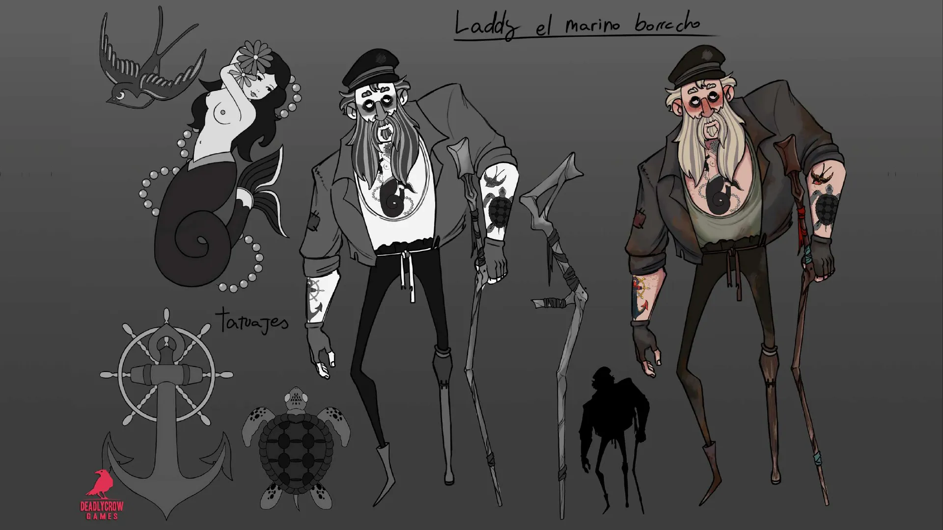 Laddy — final figures with naval tattoo design